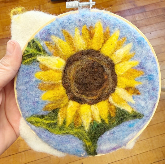 Sunflower Wool Needle Felted Painting Class