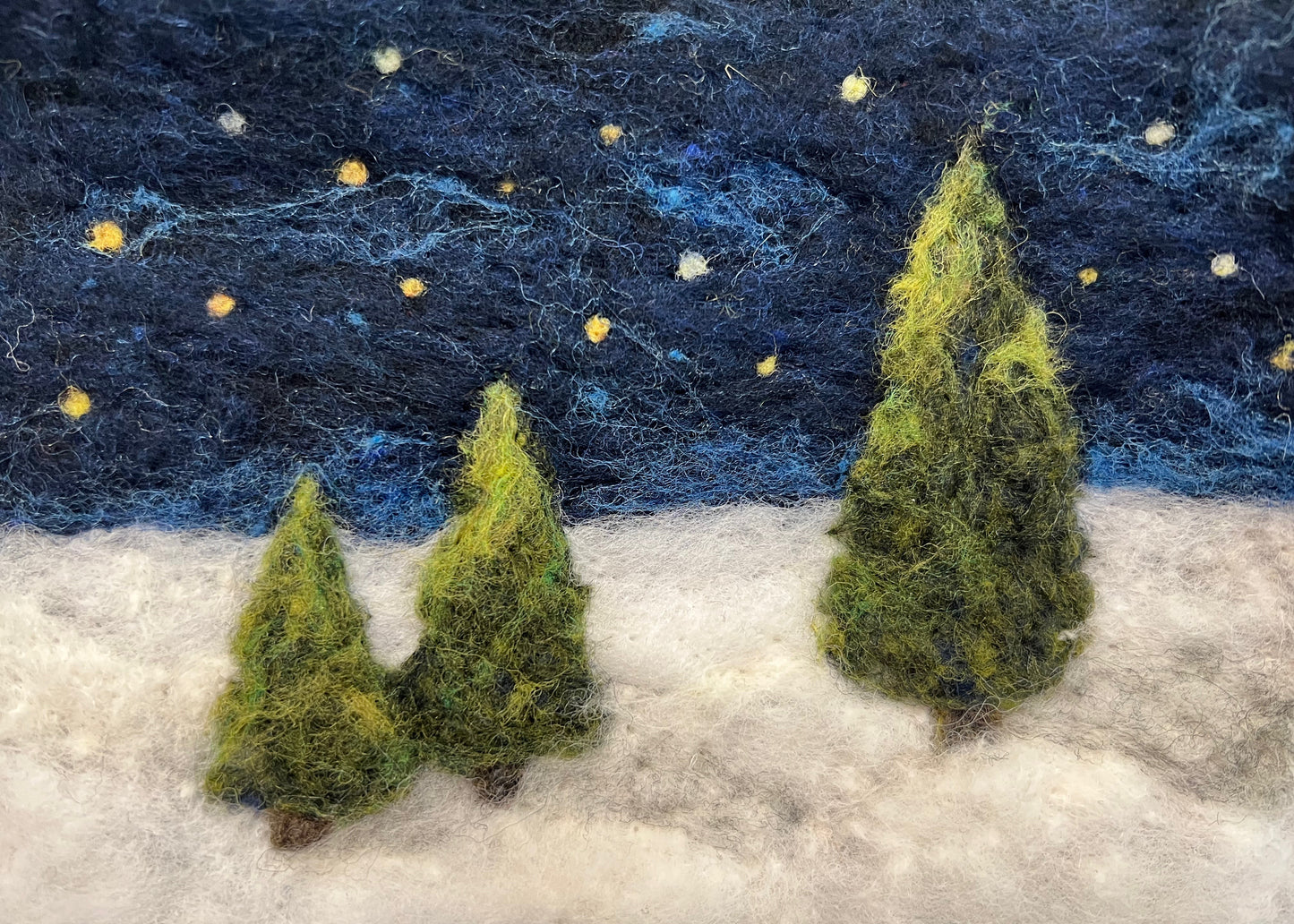 Winter Landscape Scene Wool Painting Class @ The Felted Bee Studio: Morning Class