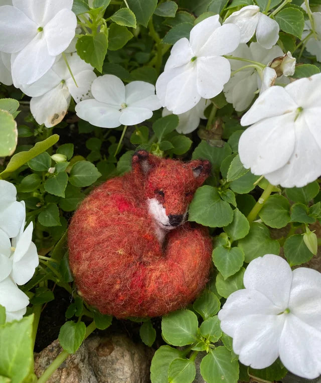 Curled Up Sleeping Fox Needle Felting Kit